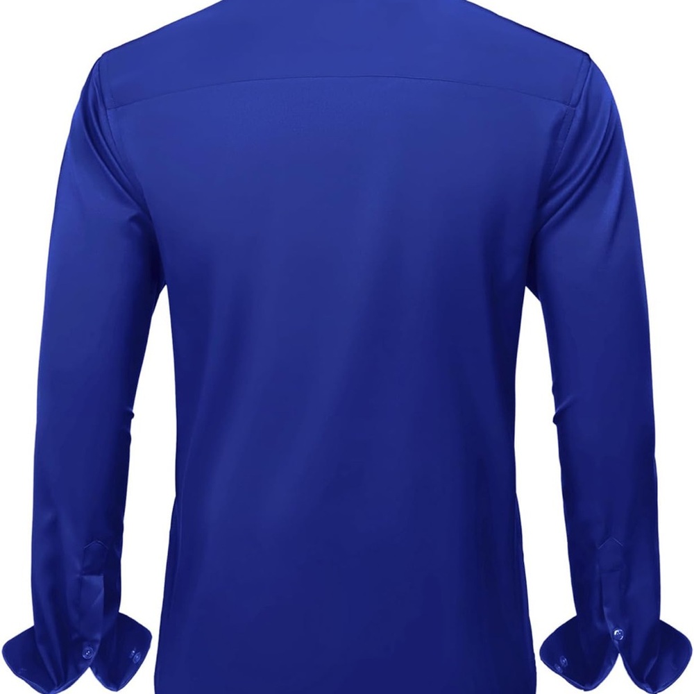 J.VER Men's Casual Long Sleeve Stretch Dress Shirt Wrinkle-Free Regular Fit Butt